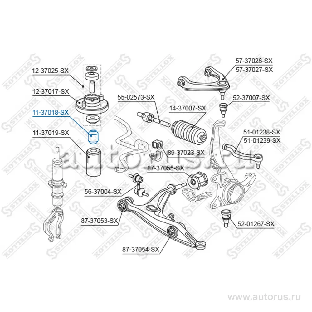 Отбойник амортизатора переднего Honda CR-V RD1/RD2 95> STELLOX 11-37018-SX