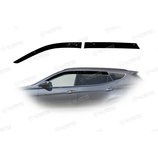 Дефлектора на окна Hyundai Santa Fe III 2012EuroStandard деф.окон Cobra Tuning HE23612