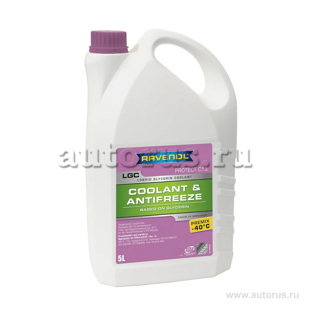 Антифриз готовый к прим. лила RAVENOL LGC Lobrid Glycerin Coolant Premix -40° C13 ( 5л) Ravenol 4014835756359