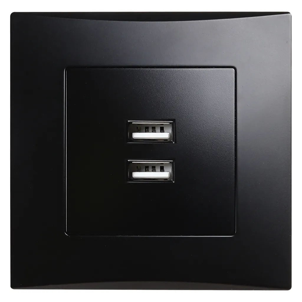 Розетка USB 2,1A черная Вега SMARTBUY SBE-08b-16-S1-USB