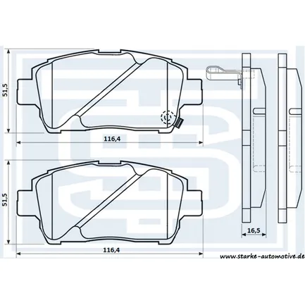 Колодки тормозные перед. TOYOTA YARIS (P1) STARKE 179-846