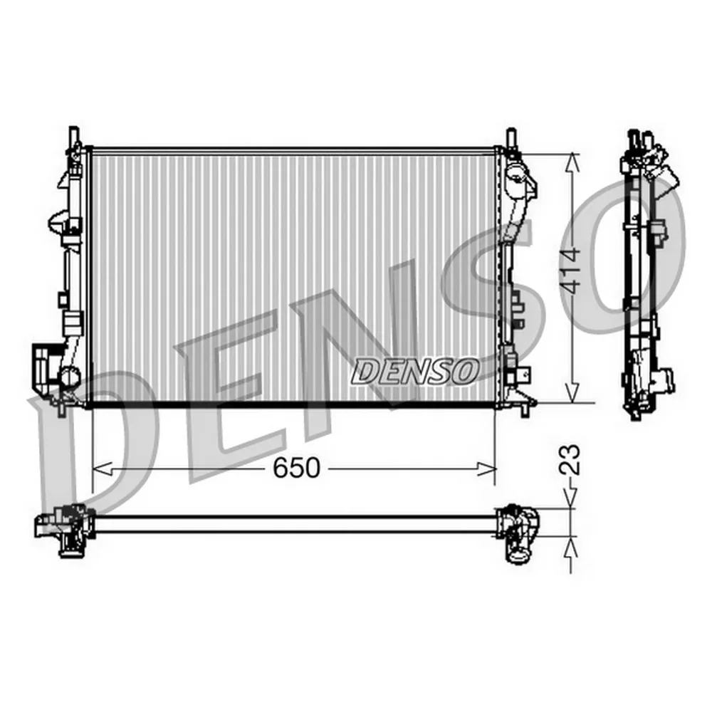 Радиатор двигателя HYUNDAI SANTA FE (12-)/SIGNUM (03-)/VECTRA C (02-)/9-3 (02-)/ DENSO DRM20028