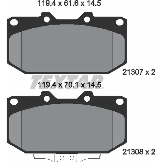 Колодки тормозные передние NISSAN SUBARU TEXTAR 2130701