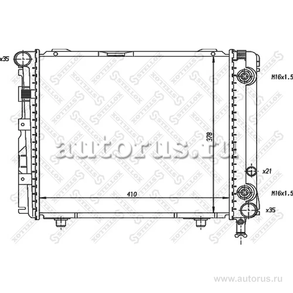 Радиатор системы охлаждения без AC АКПП MB W124 2.2i 16V 92> STELLOX 10-25893-SX