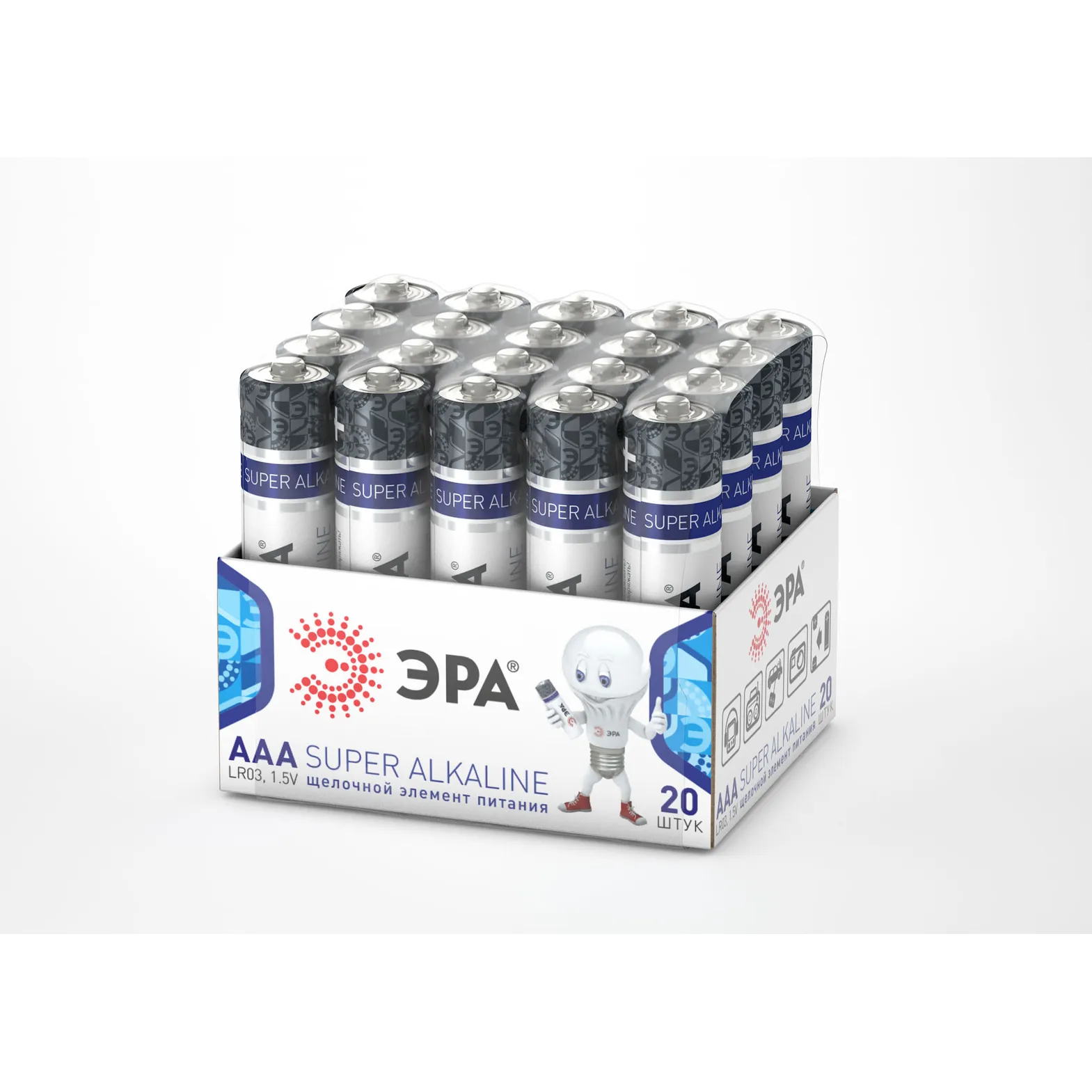 Батарейки ЭРА LR03-20 bulk SUPER Alkaline (20/480/20160)