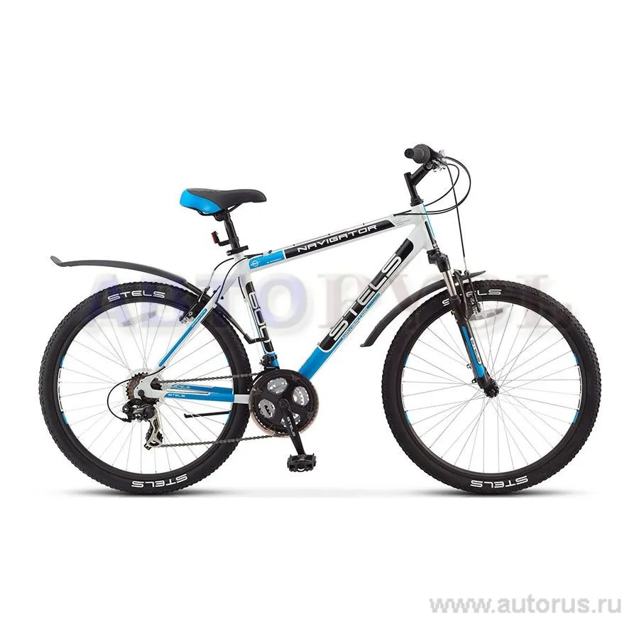 Велосипед 26 горный STELS Navigator 600 V (2016) количество скоростей 18 рама алюминий 19 белый/черный/синий