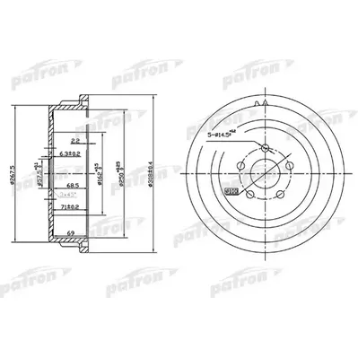 Барабан тормозной задн CHRYSLER: Town & Contry 96-00 \ DODGE: Carava PATRON PDR1479