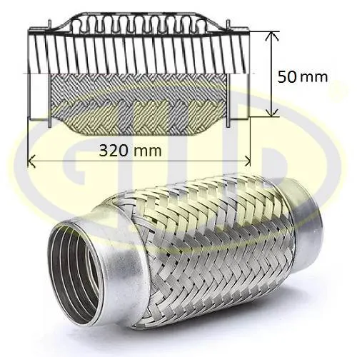 Гофра глушителя усиленная (interloc) 50x320 G.U.D GFP350320IL