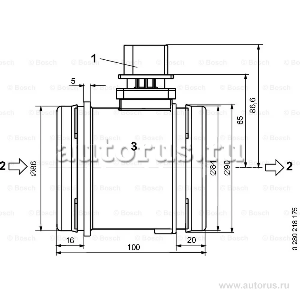 ДМРВ AUDI/VW 3.2/3.6 AD A8 VW VR5/VR6 MB Vito BOSCH 0 280 218 175