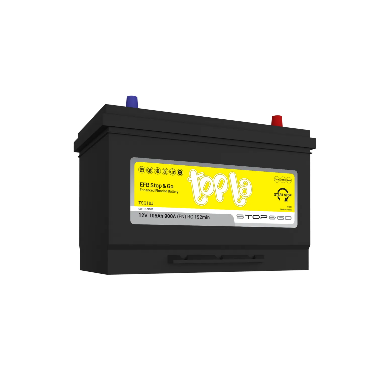 Аккумулятор TOPLA EFB Stop&Go 105 А/ч обратный R+ 306x173x221 D31 EN 900 А