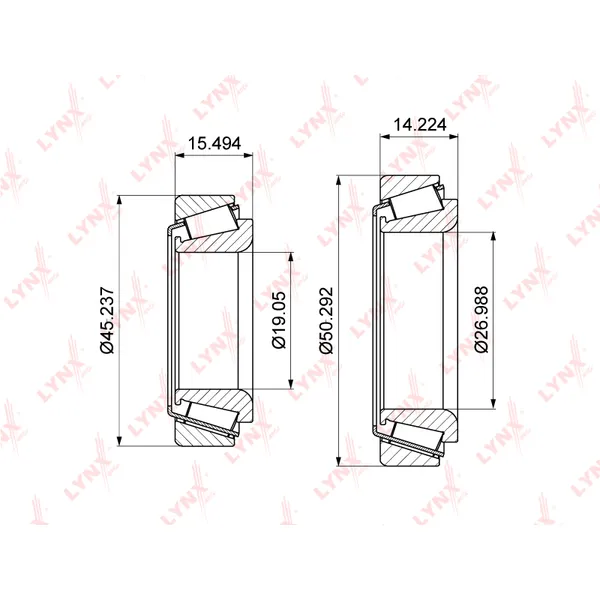 Подшипник ступицы задний MAZDA 626 / KIA Rio LYNXauto WB-1374