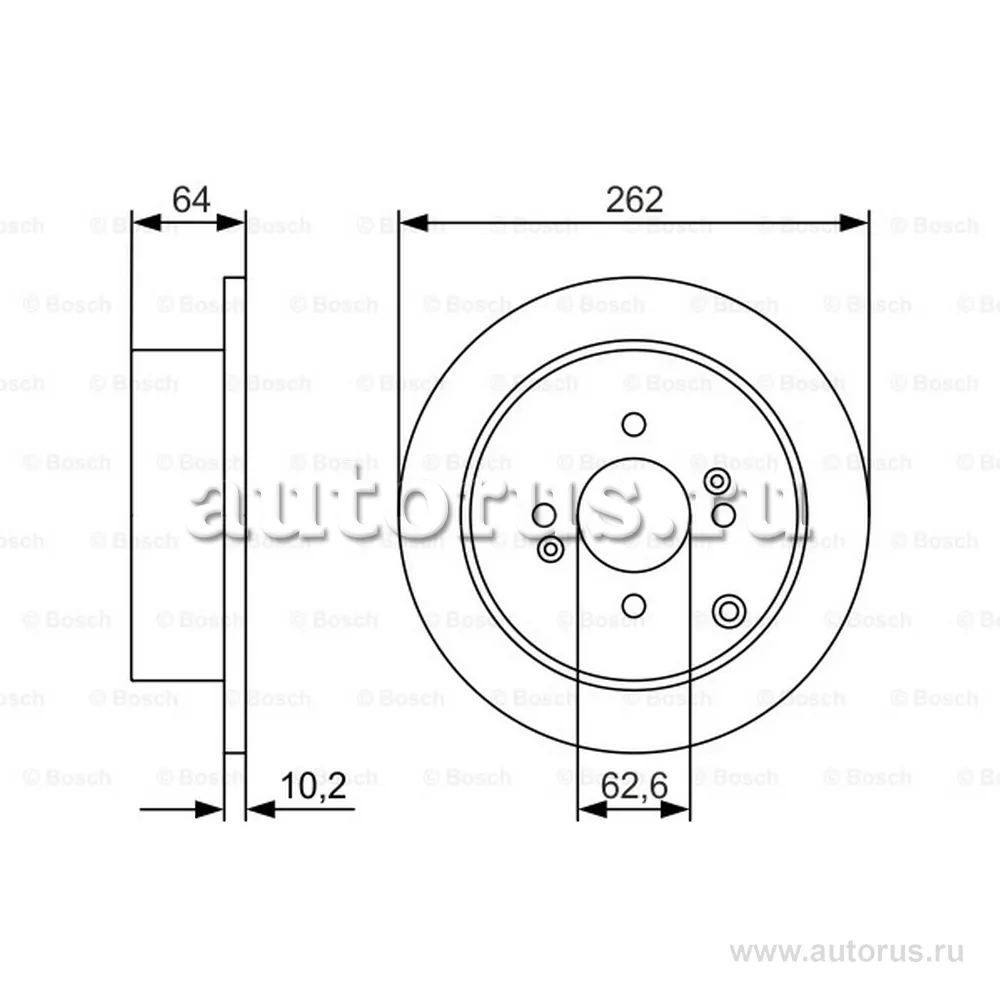Диск тормозной задний BOSCH 0 986 479 983
