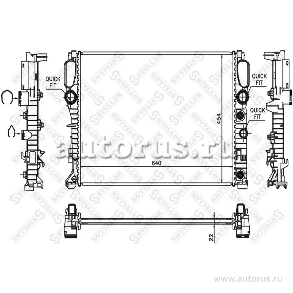 Радиатор системы охлаждения MB W211 2.0-3.5 02> STELLOX 10-25454-SX