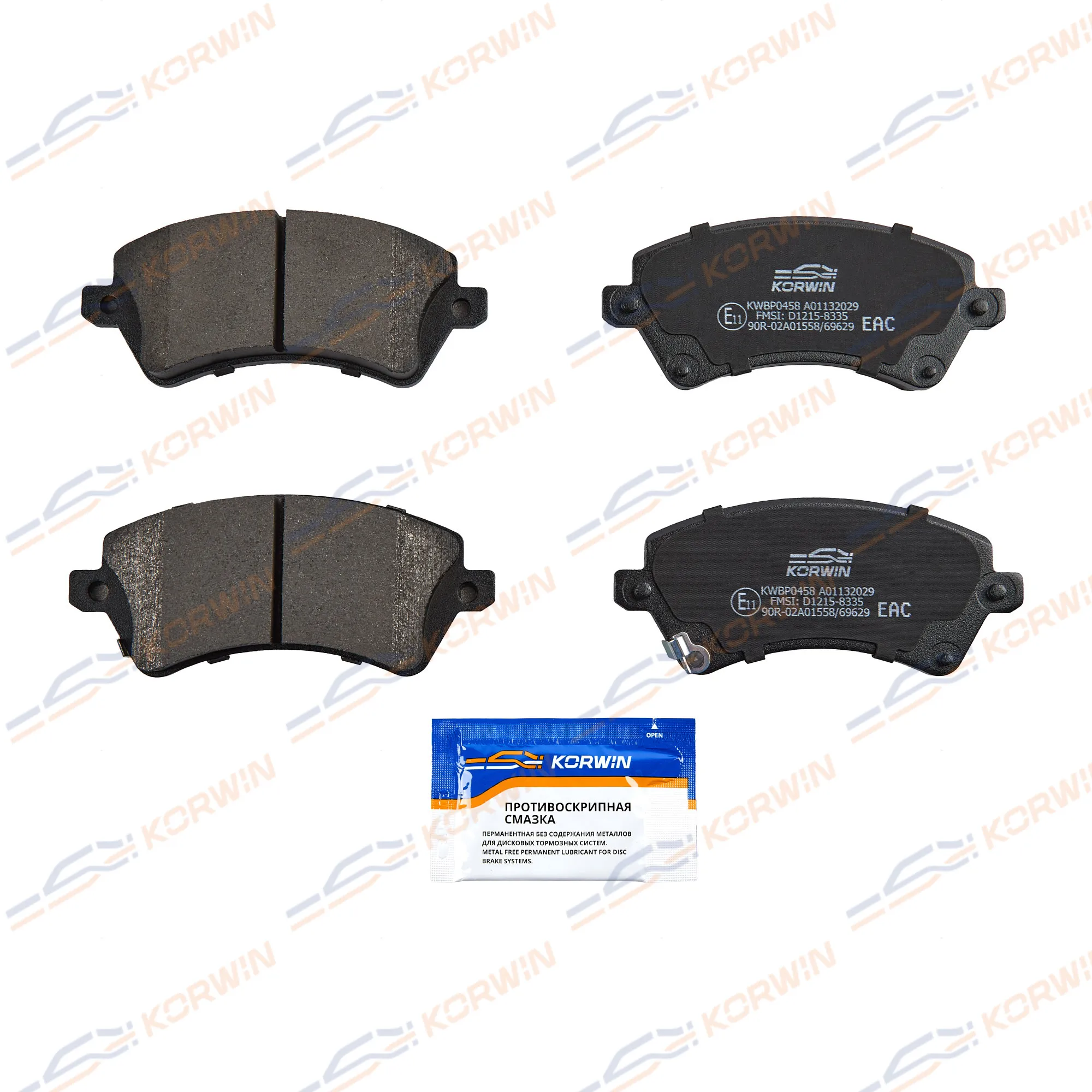 Колодки тормозные перед. Toyota Corolla (E12) 00-08 KORWIN KWBP0458
