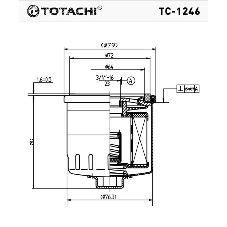 Фильтр масляный TOTACHI TC-1246 030 115 561 AB MANN W 712/52 TOTACHI TC1246