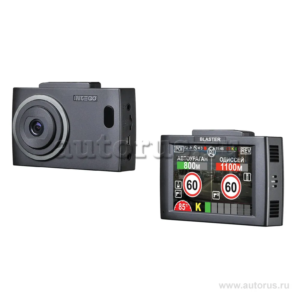 Антирадар с видеорегистратором INTEGO BLASTER Quad HD , GPS, сенсорный экран
