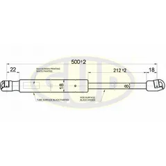 АМОРТИЗАТОР БАГАЖНИКА VW GOLF III (1H1) 11/91-08/97 350N L500/212MM G.U.D GGS020538