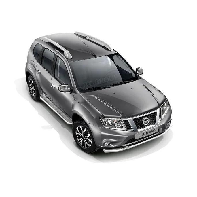 Защита порогов с алюм. площадкой d51 мм «Эстонец» (НПС) RENAULT Duster 2012-/ NISSAN Terrano 2014-*