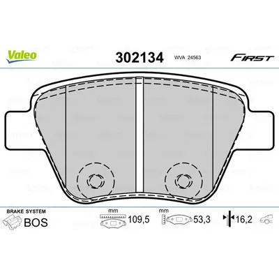 Тормозные колодки (Valeo) VALEO 302134