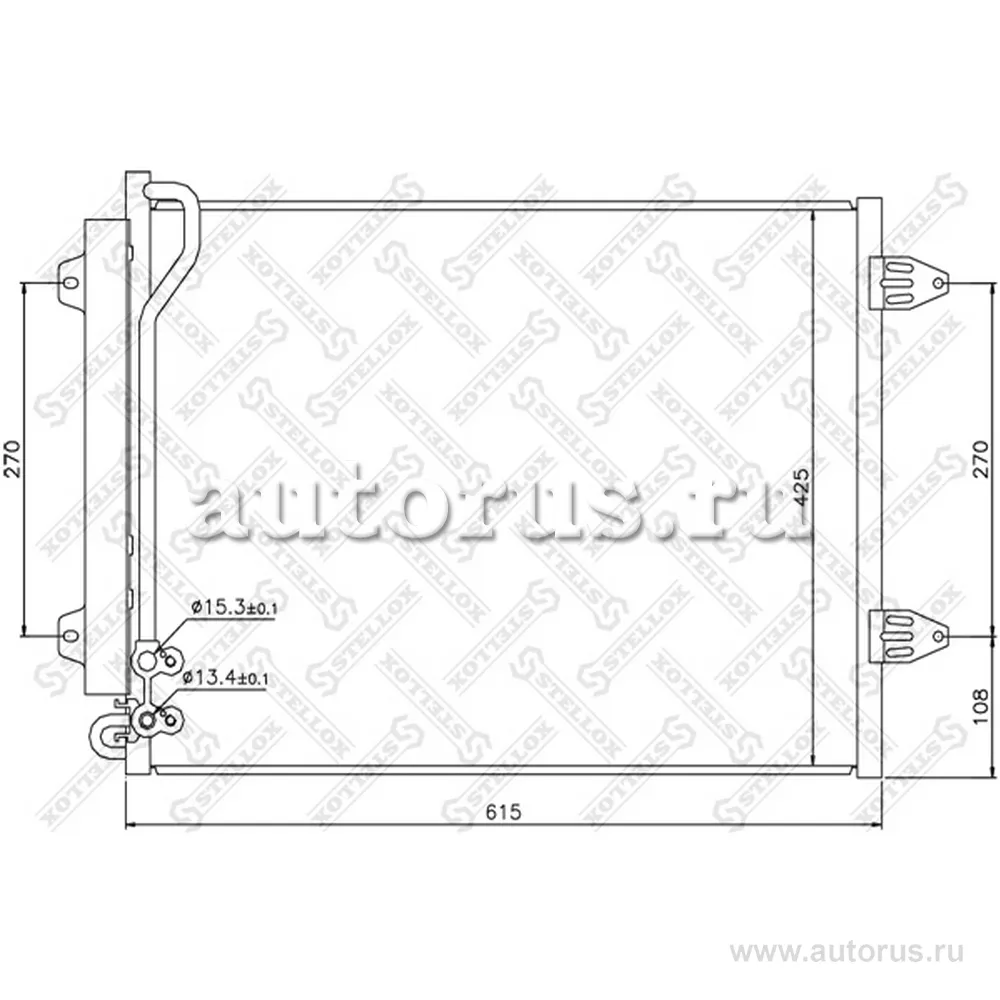 Радиатор конд. VW Passat 1.6 STELLOX 10-45163-SX