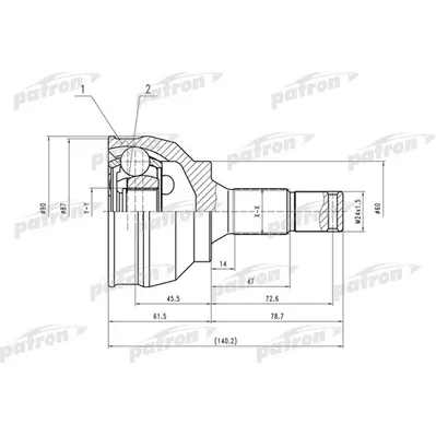 ШРУС наружн к-кт [A:25, B:25, D:90] PEUGEOT: 306/405/40 PATRON PCV2038