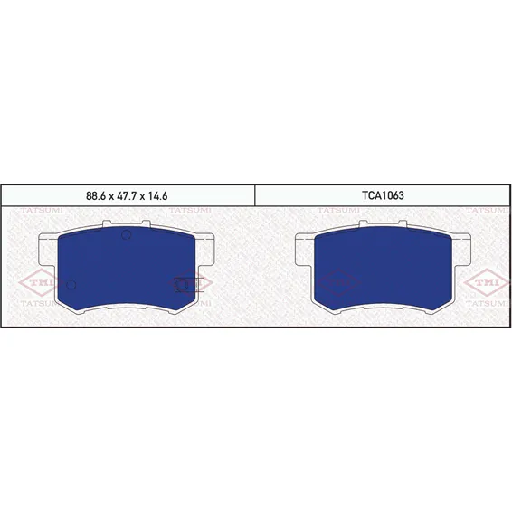 Колодки тормозные дисковые задние HONDA Accord/Civic/Prelude 90->/ HAVAL H6/M6 TATSUMI TCA1063