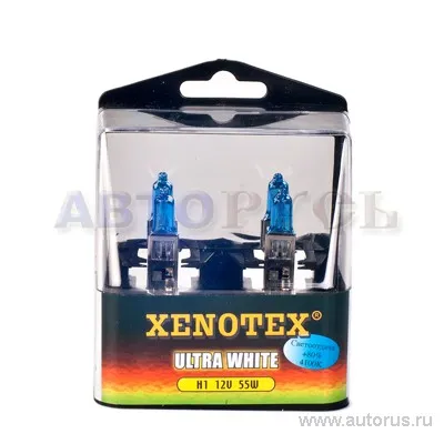 Лампа 12V H1 55W +80% XENOTEX ULTRA WHITE 2 шт. DUOBOX XENOTEX H1