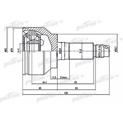 ШРУС наружный 28x58.5x24 MAZDA 3 BK BL 03-, MAZDA 5 CR PATRON PCV1529