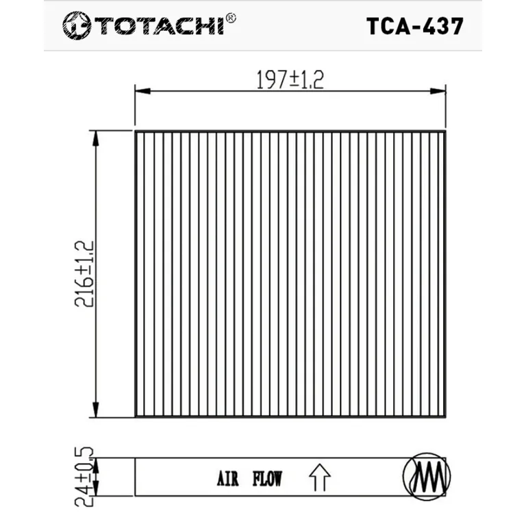 Фильтр салона TOTACHI TCA-437 AC-407 / E GJ6A6-1P119C CU 2043 TOTACHI TCA-437