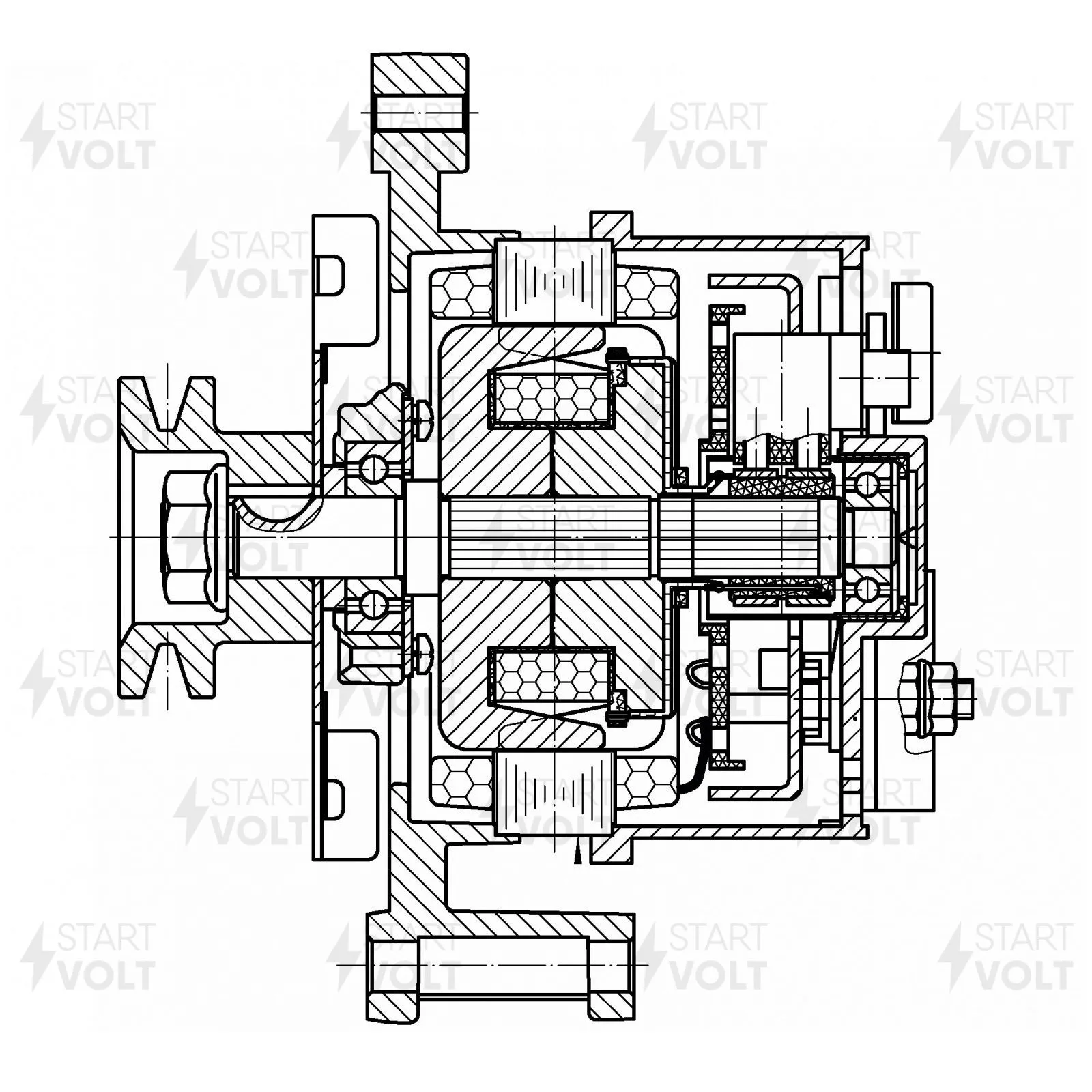 Генератор 65A STARTVOLT LG 1876