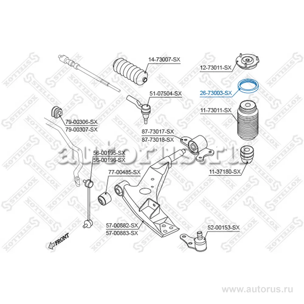 Подшипник опоры аморт. Daewoo Evanda 02> STELLOX 26-73003-SX