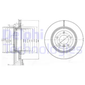 Диск тормозной 2шт в упаковке DELPHI BG3872