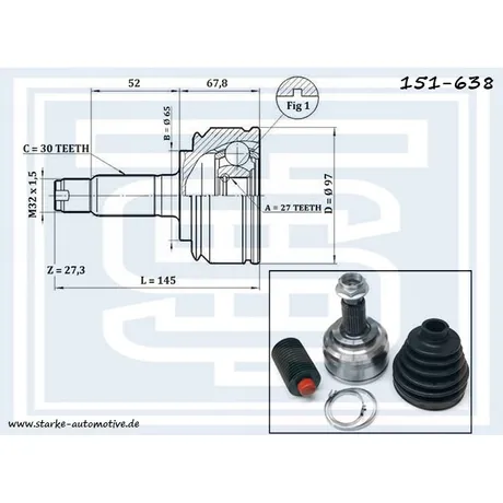 ШРУС BMW X-5 (E53) STARKE 151-638