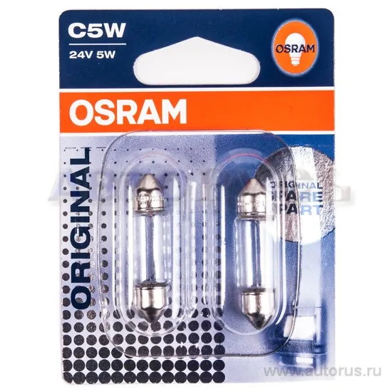 Лампа 24V C5W 5W OSRAM ORIGINAL LINE 2 шт. блистер 6423-02B