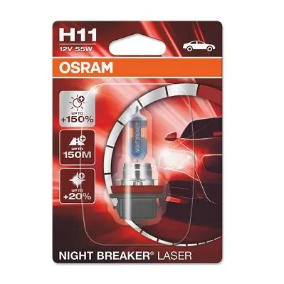 Лампа 12V H11 55W 1350lm PGJ19-2 3200K OSRAM NIGHT BREAKER LASER 1 шт. картон 64211NL-01B