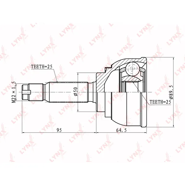 Шрус внешний HYUNDAI/MITSUBISHI LYNXauto CO-5508