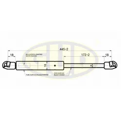 АМОРТИЗАТОР БАГАЖНИКА PGT 406 (8B) 04/99-05/04 220/250N L445/172MM G.U.D GGS020423
