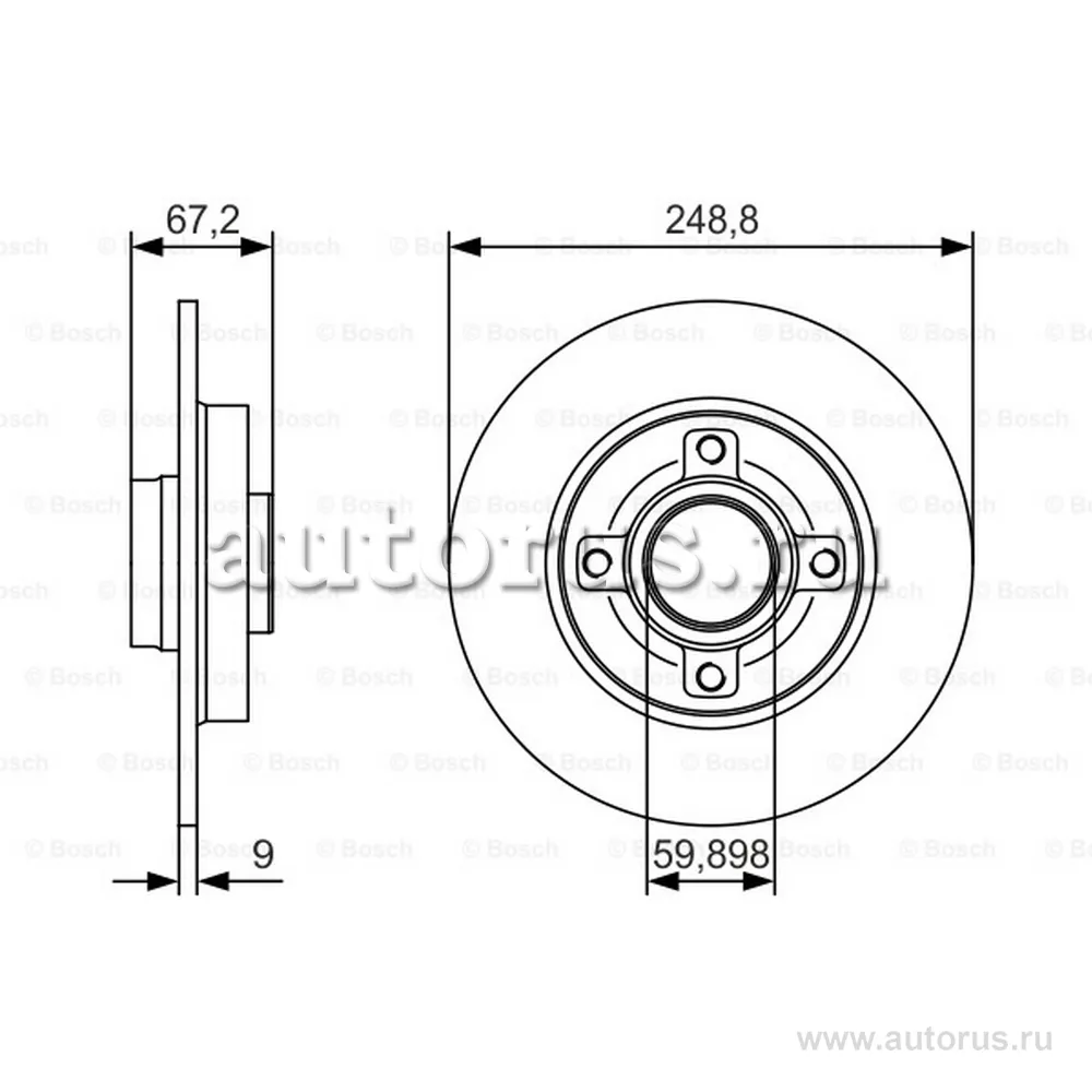 Диск тормозной задний PREMIUM 2 BOSCH 0986479S42