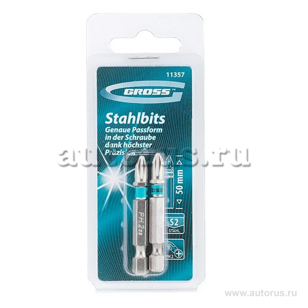 Набор бит PH2x50, сталь S2, 2шт GROSS 11357