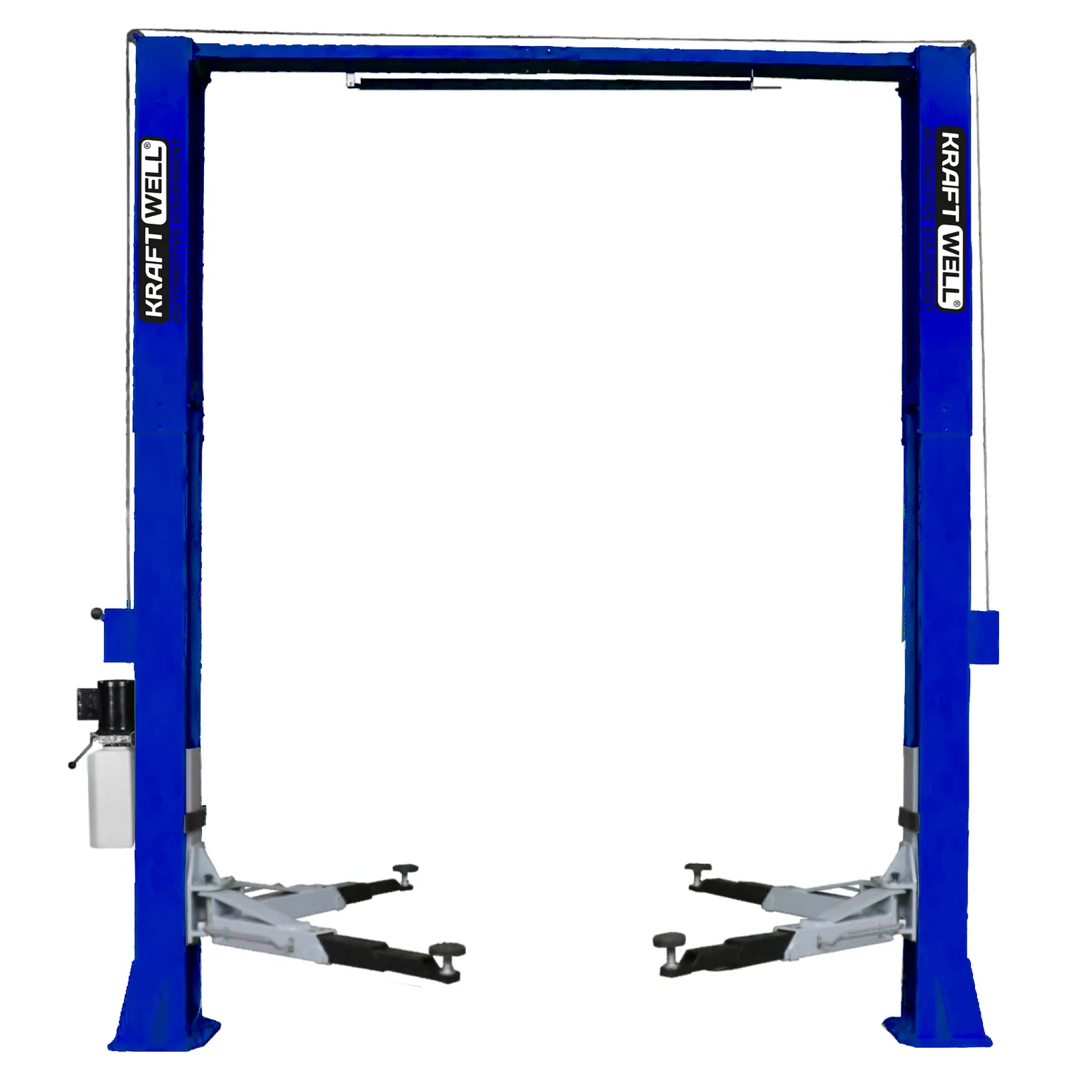 Подъемник двухстоечный г/п 5500 кг. электрогидравлический KraftWell KRW5.5MUXL_blue