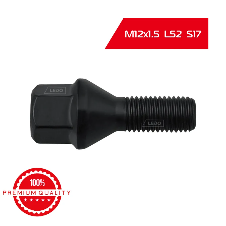 Болт колеса черный M12x1.5 ключ 17 LEDO 36136781150LB