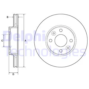 Диск тормозной передний NISSAN/RENAULT/LADA LARGUS +ABS D=260MM DELPHI BG3762