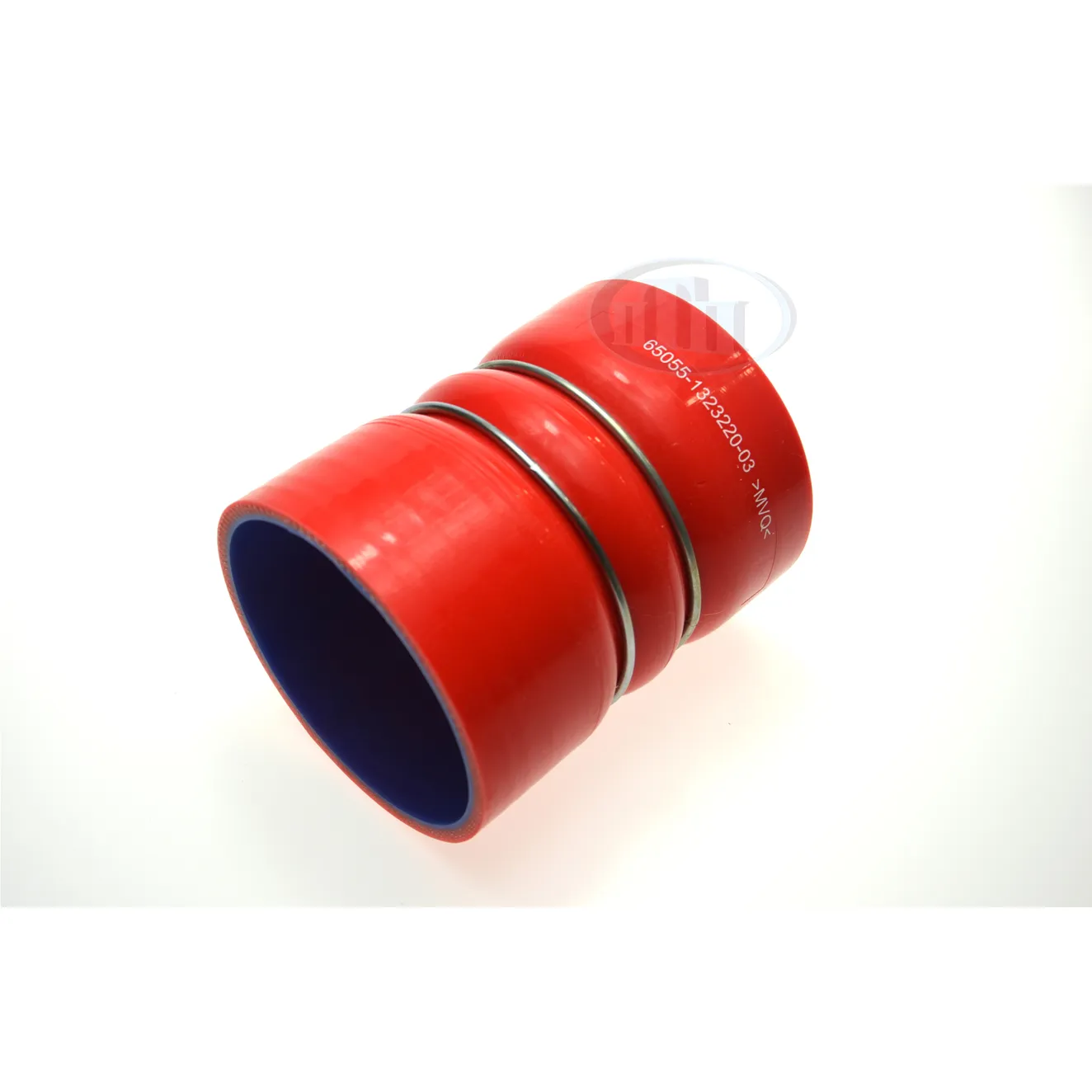 Патрубок интеркулера (D90 mm, L120 mm, 2 кольца сталь) КРАЗ красный MVQ(65055-1323220-03) ПТП ПТП64 PTP027978