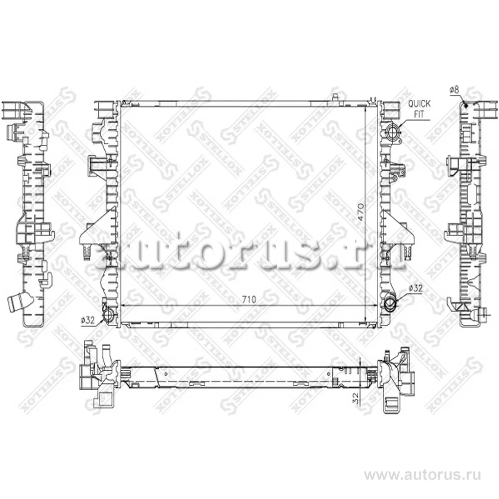 Радиатор системы охлаждения VW T5 2.5TDi 03> STELLOX 10-26430-SX