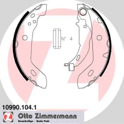 Колодки тормозные барабан MER W168 A140-A170 180X42 БАРАБ 7/97- ZIMMERMANN 109901041