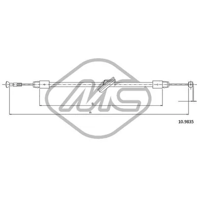 Трос ручника MER VITO 4X4 EXTRALONG INTERMEDIO - CENTRAL Metalcaucho 80993