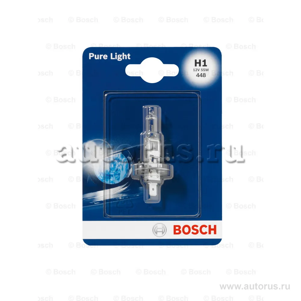 Лампа 12V H1 55W BOSCH Pure Light 1 шт. картон 1 987 301 005