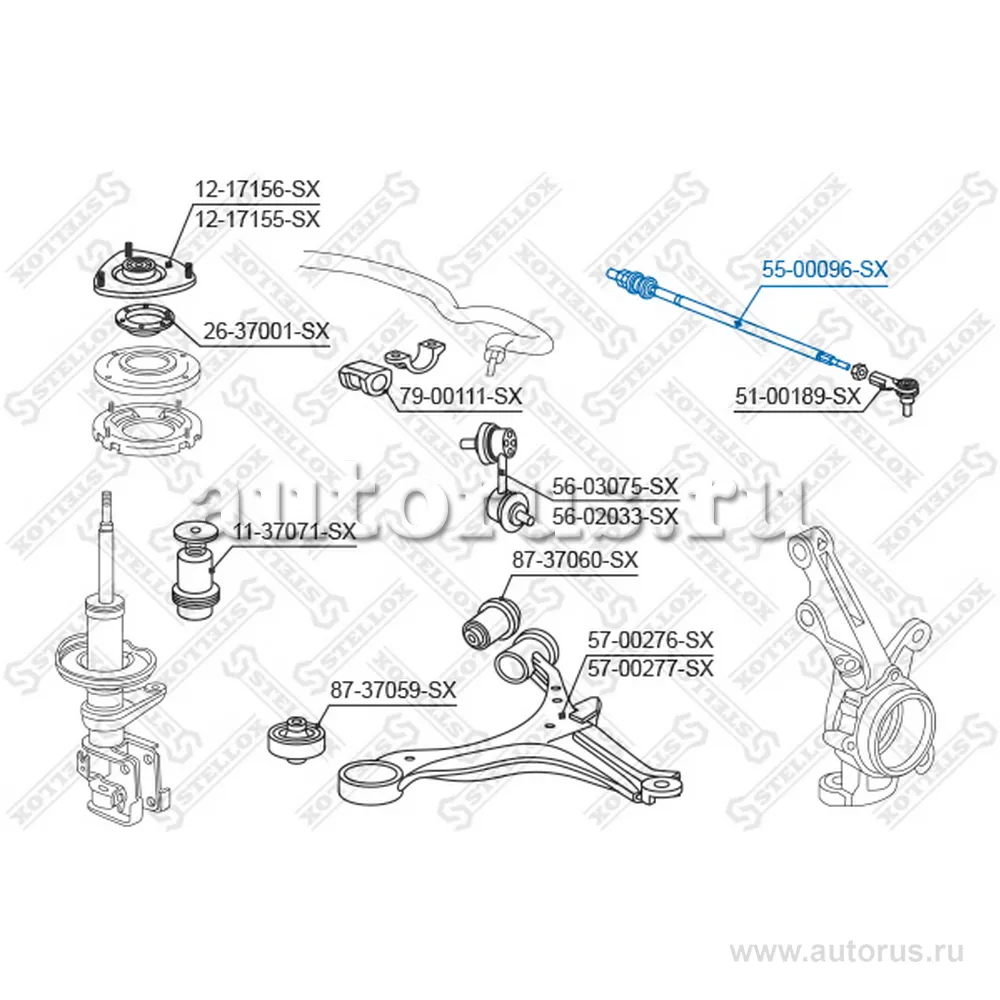 Тяга рулевая Honda ELEMENT 2003 - 2011 STELLOX 55-00096-SX