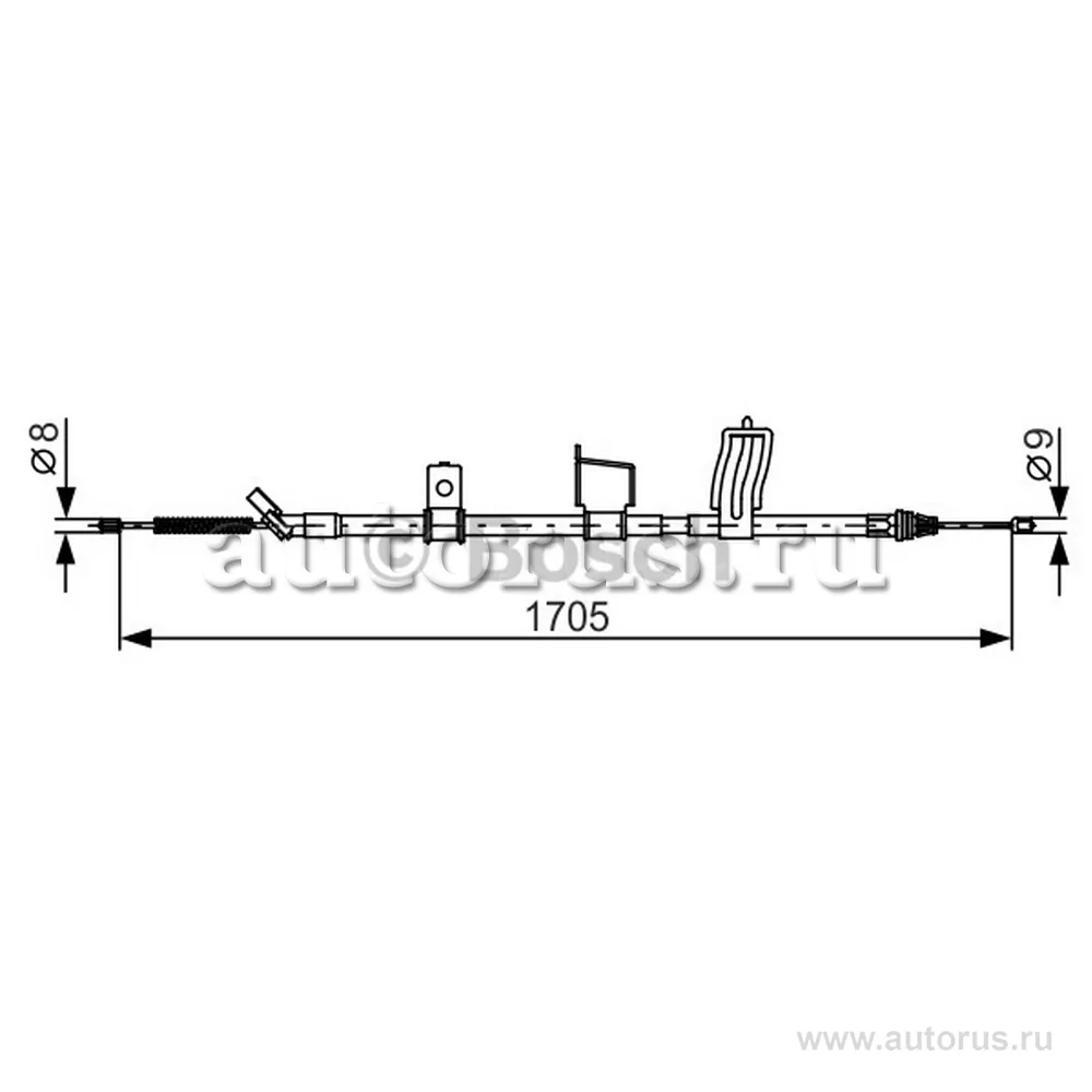 Трос стояночного тормоза R BOSCH 1 987 482 339