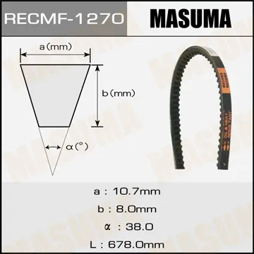 Ремень клиновый рк.1270, 10x678 для рк.1270, 10x678 мм MASUMA 1270